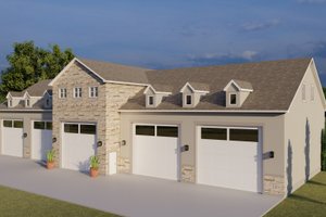 Exterior - Front Elevation 3 for Barndominium House Plan #1060-83 - 3 bed, 3 bath