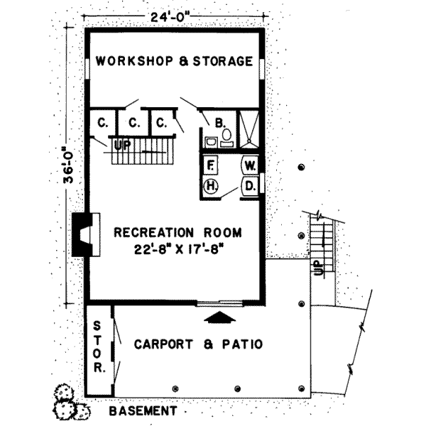 Floor Plan - Lower Floor Plan #312-431