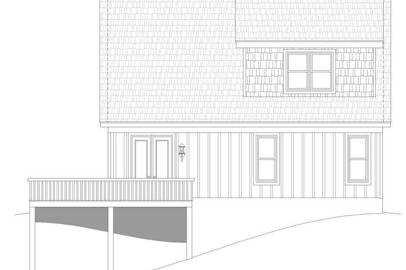 House Blueprint - Exterior - Rear Elevation for Traditional House Plan #932-474 - 3 bed, 2.5 bath