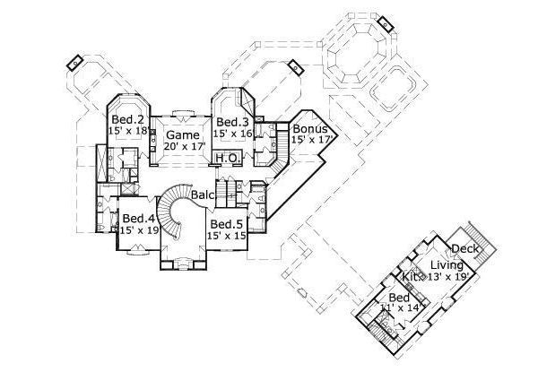 European Floor Plan - Upper Floor Plan #411-628