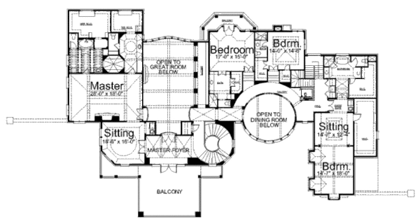 Architectural House Design - European Floor Plan - Upper Floor Plan #119-339