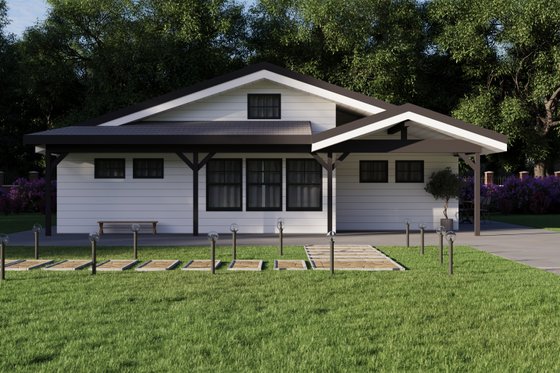 Exterior - Front Elevation 4 for Ranch House Plan #1106-137 - 2 bed, 2 bath