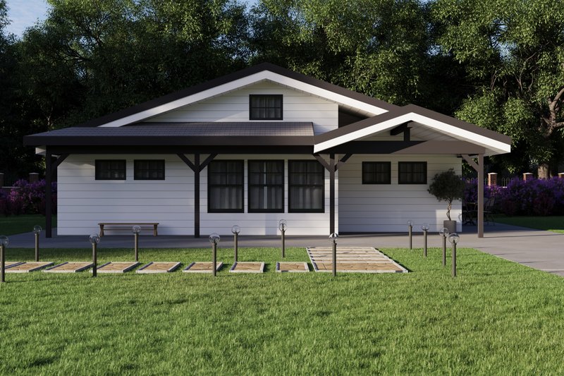 Dream House Plan - Exterior - Front Elevation 4 for Ranch House Plan #1106-137 - 2 bed, 2 bath