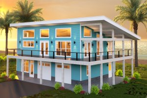 House Blueprint - Beach Exterior - Front Elevation Plan #932-1370