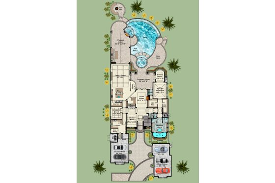 Floor Plan - Main Floor for Modern House Plan #548-38 - 5 bed, 6.5 bath