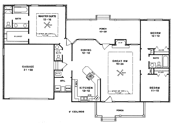 Dream House Plan - Country Floor Plan - Main Floor Plan #14-121