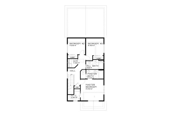 Floor Plan - Upper Floor for Traditional House Plan #895-5 - 3 bed, 2.5 bath