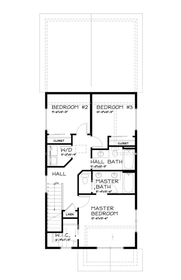 Traditional Floor Plan - Upper Floor Plan #895-5