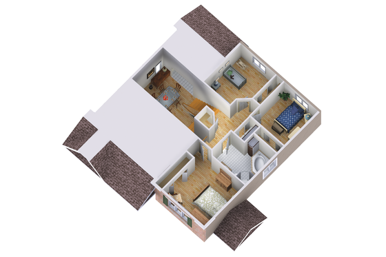 Floor Plan - Upper Floor 1 for Country House Plan #25-4522 - 4 bed, 2 bath