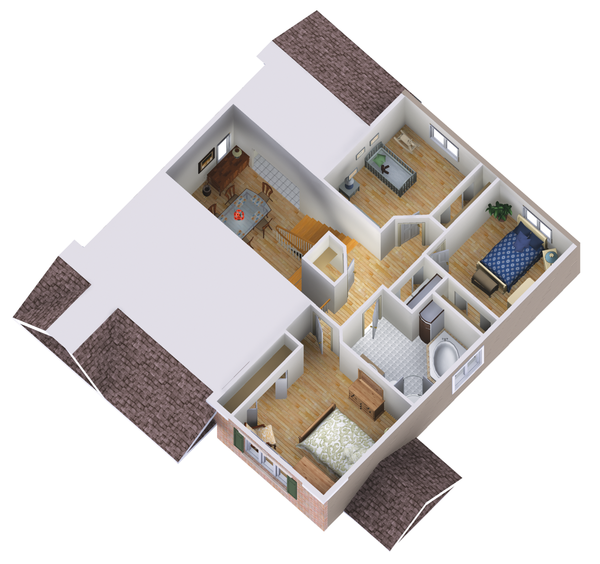 Country Floor Plan - Upper Floor Plan #25-4522