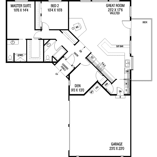 Dream House Plan - Ranch Floor Plan - Main Floor Plan #60-342