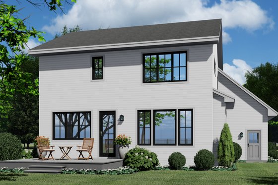 Exterior - Rear Elevation 1 for Farmhouse House Plan #51-1191 - 4 bed, 2.5 bath