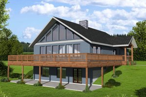 Cabin Exterior - Front Elevation Plan #117-961