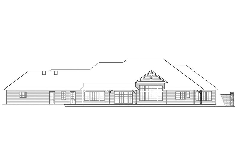 Dream House Plan - Exterior - Rear Elevation for European House Plan #124-600 - 4 bed, 4.5 bath