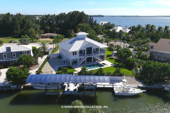 Exterior - Rear Elevation 1 for Beach House Plan #930-530 - 4 bed, 3 bath