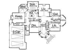 Floor Plan - Main Floor for European House Plan #119-241 - 5 bed, 4 bath