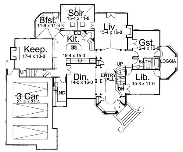 European Floor Plan - Main Floor Plan #119-241