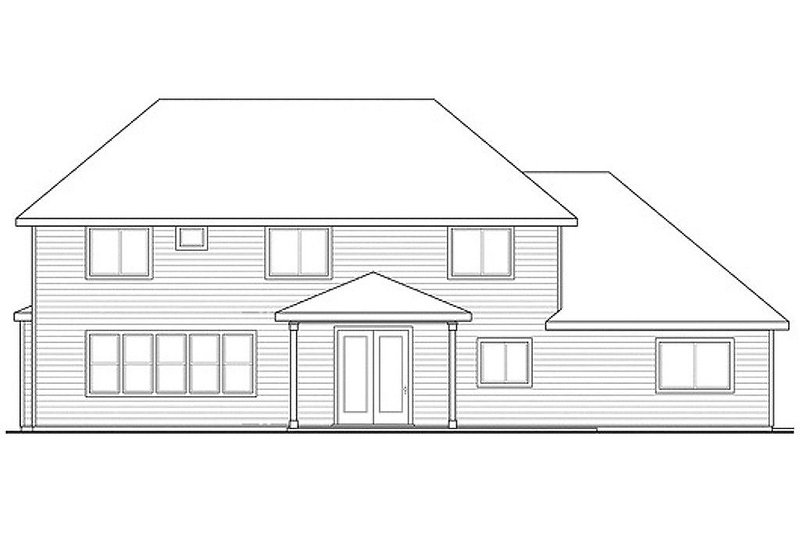 Home Plan - Exterior - Rear Elevation for Craftsman House Plan #124-828 - 4 bed, 3 bath