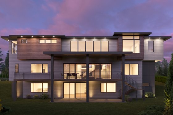 Exterior - Rear Elevation for Contemporary House Plan #1066-135 - 5 bed, 6.5 bath