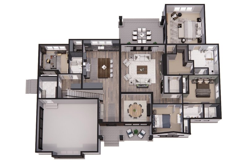 House Plan Design - Floor Plan - Main Floor 1 for Farmhouse House Plan #51-1223 - 3 bed, 3 bath