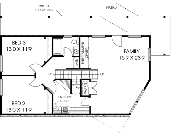 Traditional Floor Plan - Lower Floor Plan #60-426