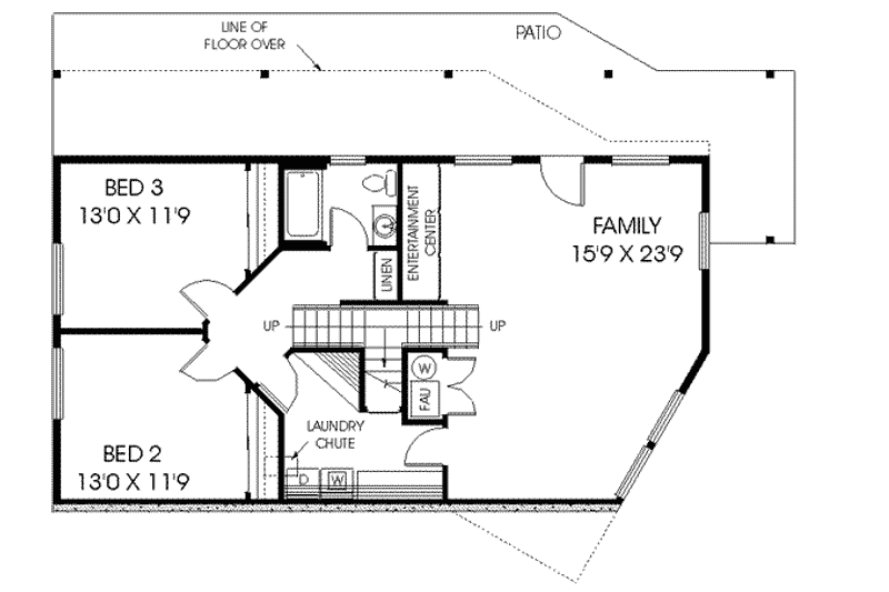Dream House Plan - Floor Plan - Lower Floor for Traditional House Plan #60-426 - 3 bed, 2.5 bath