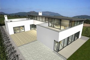 Exterior - Rear Elevation for Modern House Plan #520-2 - 4 bed, 3.5 bath