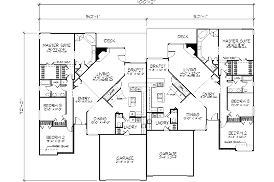 Floor Plan - Main Floor for Traditional House Plan #320-357 - 3 bed, 2.5 bath