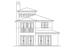 Exterior - Rear Elevation for Beach House Plan #426-20 - 3 bed, 2.5 bath