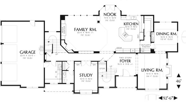 Architectural House Design - European Floor Plan - Main Floor Plan #48-617