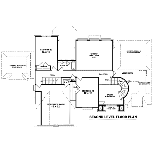 European Floor Plan - Upper Floor Plan #81-1600