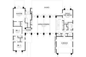 Floor Plan - Main Floor for Modern House Plan #48-476 - 3 bed, 2.5 bath