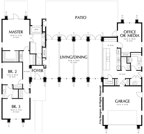 Modern Floor Plan - Main Floor Plan #48-476