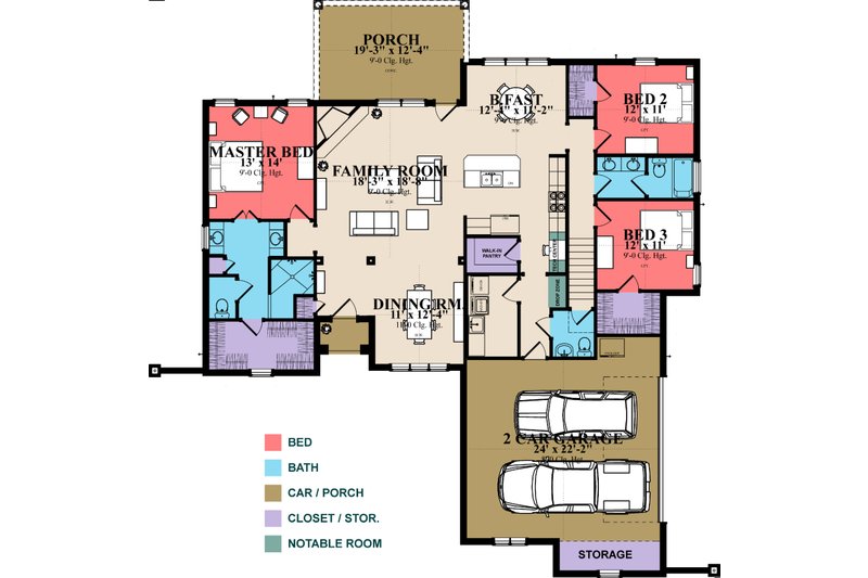 Dream House Plan - Floor Plan - Main Floor for European House Plan #63-348 - 3 bed, 3.5 bath