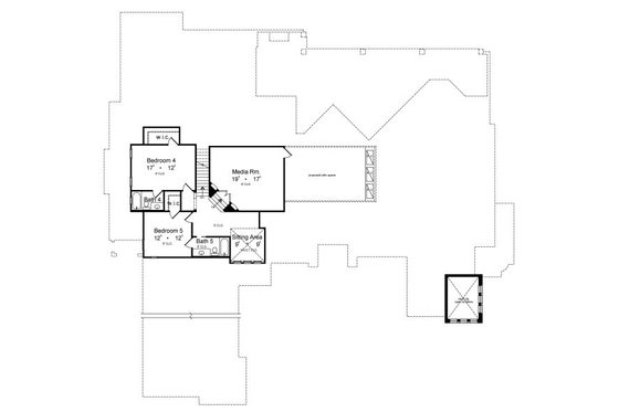 Floor Plan - Upper Floor for European House Plan #417-447 - 5 bed, 6.5 bath
