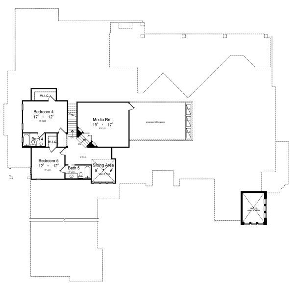 Architectural House Design - European Floor Plan - Upper Floor Plan #417-447