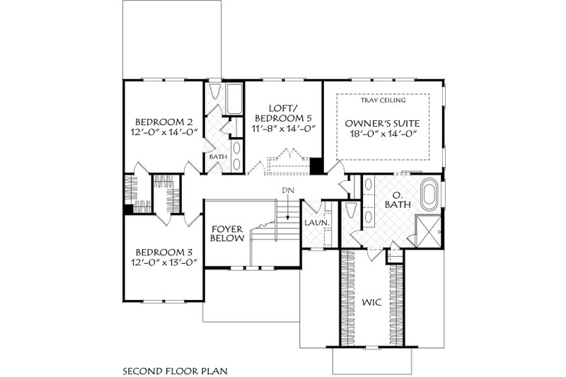 House Plan Design - Floor Plan - Upper Floor for Traditional House Plan #927-1052 - 4 bed, 3 bath