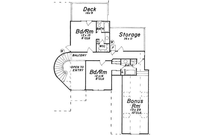 Home Plan - Floor Plan - Upper Floor for European House Plan #52-195 - 4 bed, 4.5 bath