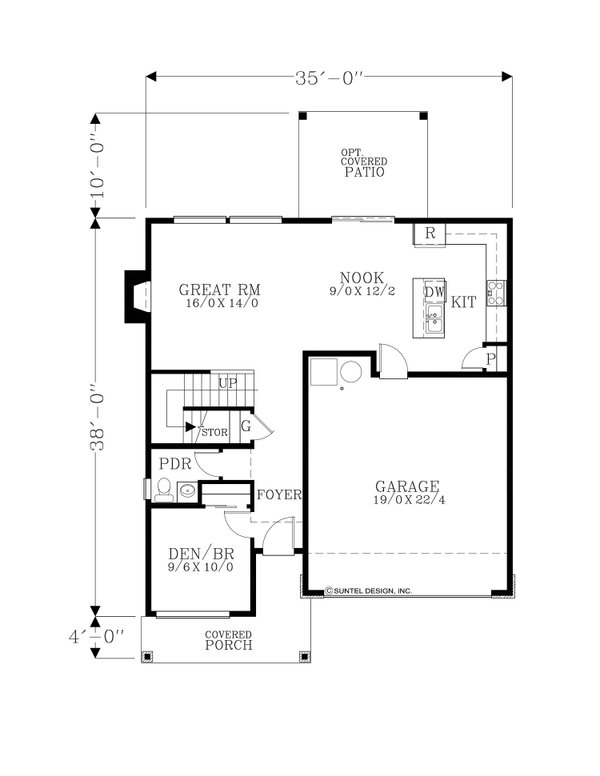 House Blueprint - Prairie Floor Plan - Main Floor Plan #53-733