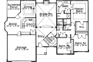 Floor Plan - Main Floor for Traditional House Plan #31-116 - 3 bed, 2 bath