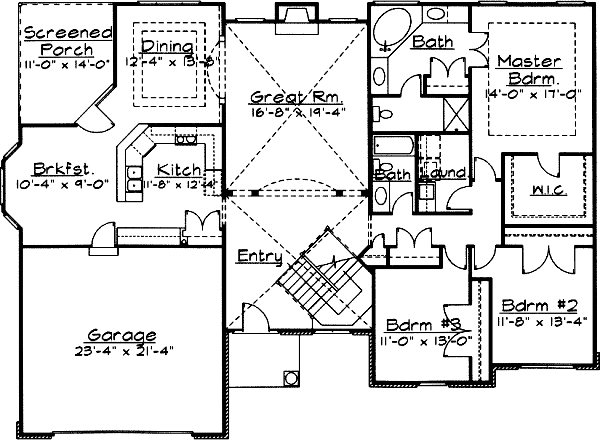House Design - Traditional Floor Plan - Main Floor Plan #31-116