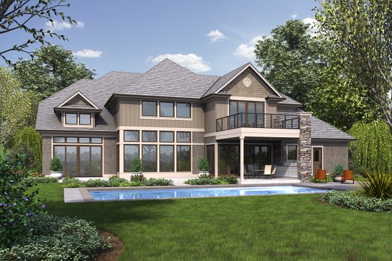 Exterior - Rear Elevation for Craftsman House Plan #48-973 - 4 bed, 4.5 bath
