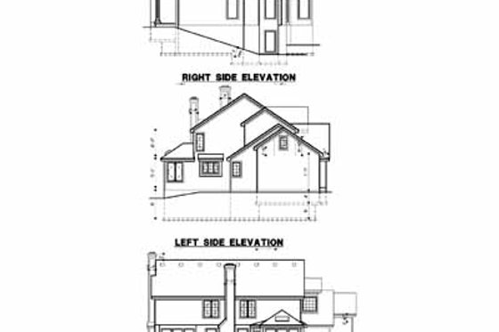 Exterior - Rear Elevation 1 for European House Plan #67-766 - 4 bed, 2.5 bath