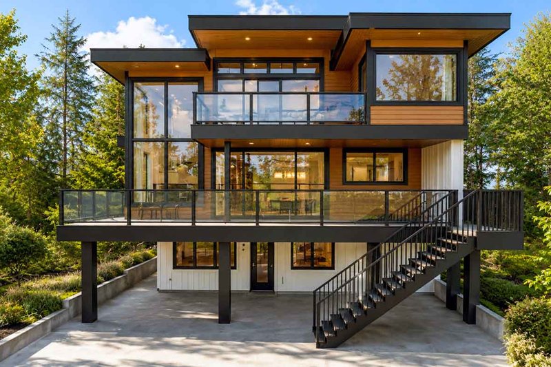 Architectural House Design - Exterior - Rear Elevation for Contemporary House Plan #1101-70 - 3 bed, 3.5 bath
