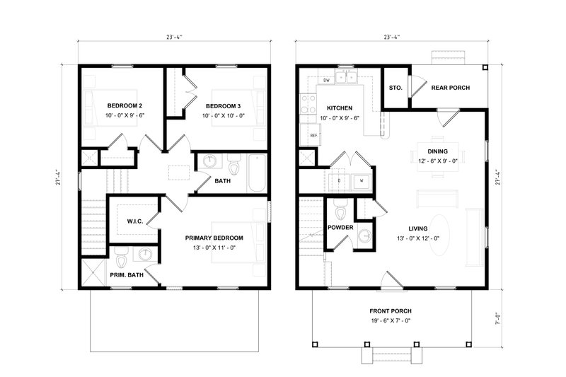 House Design - Floor Plan - Main Floor for Prairie House Plan #936-34 - 3 bed, 3 bath