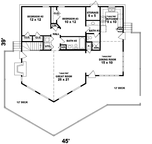 Contemporary Floor Plan - Main Floor Plan #81-710