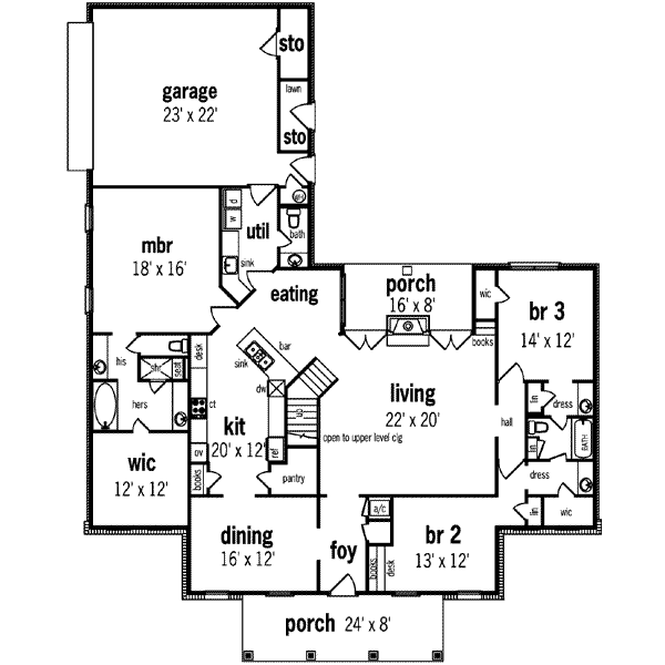 Home Plan - Mediterranean Floor Plan - Main Floor Plan #45-241