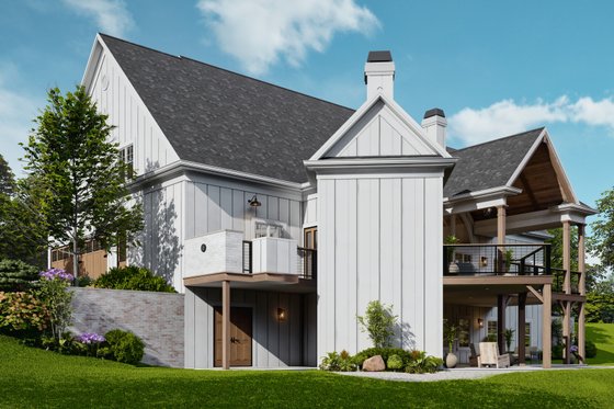 Exterior - Rear Elevation 4 for Farmhouse House Plan #119-459 - 4 bed, 4.5 bath