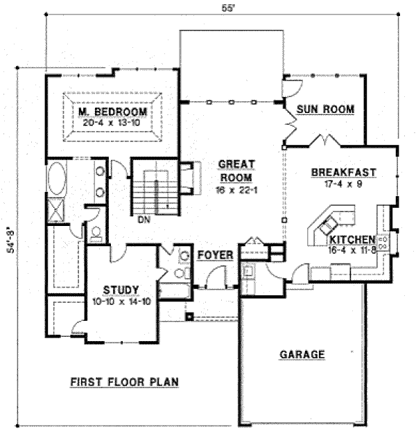 Traditional Floor Plan - Main Floor Plan #67-764