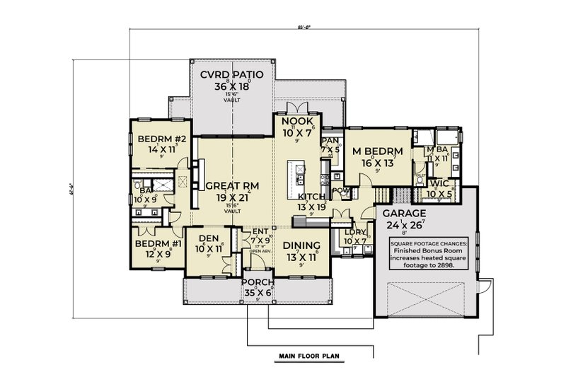 Farmhouse Style House Plan - 3 Beds 2.5 Baths 2898 Sq/Ft Plan #1070-141 ...